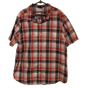 Columbia Size XXL Red Blue Plaid Short Sleeve Button Shirt